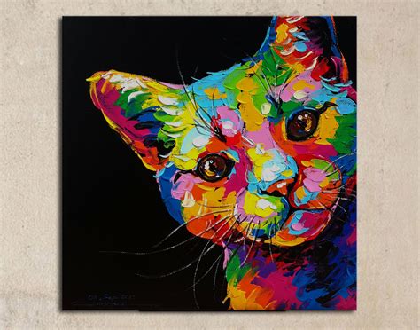 acrylic painting of a cat